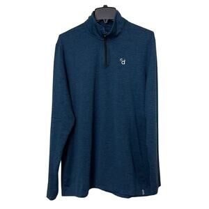 Marine Layer Pullover Mens XL Blue 1/4 Zip Weekend Sport Long Sleeve Chest Logo